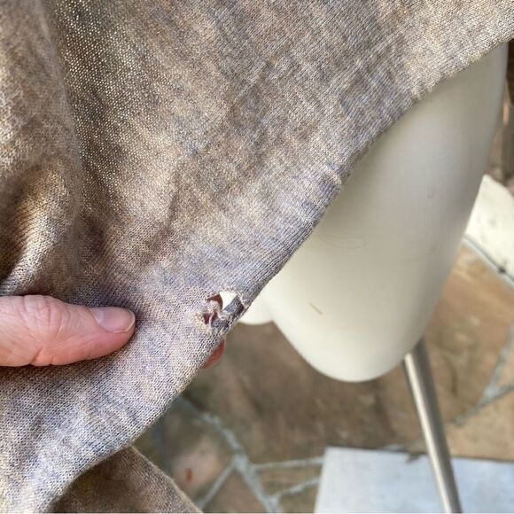 All Saints silk and wool blend sand color cardigan size 6 - Picture 8 of 8